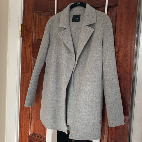 Theory Clairene Coat Grey P $695 - Picture 4 of 7